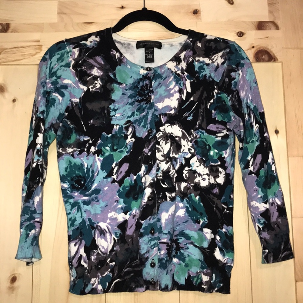 Like new! Multicolor Cardigan 3/4 Sleeves Size S